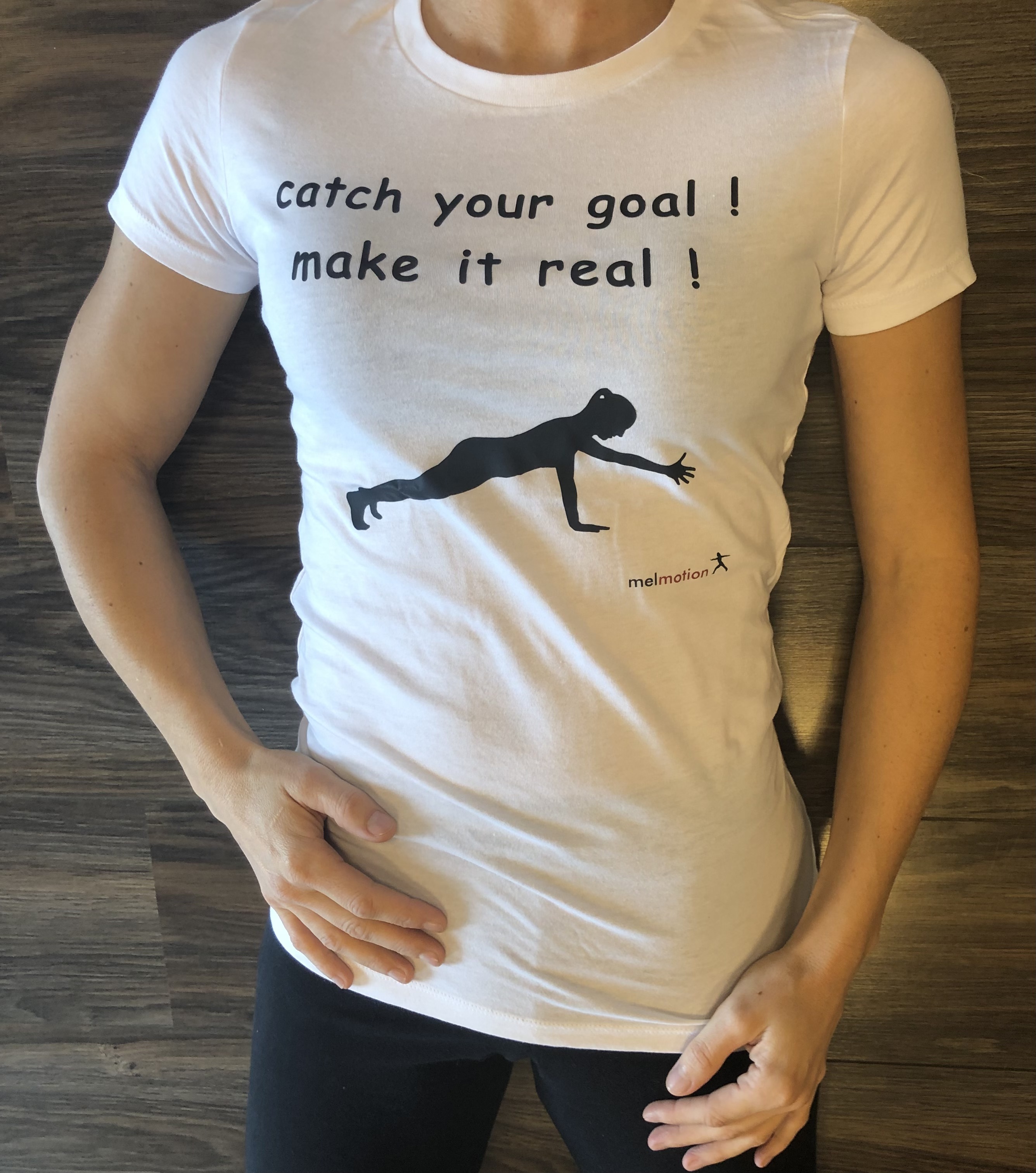 Pilates Shirt goal , Frauen, weiß (M)