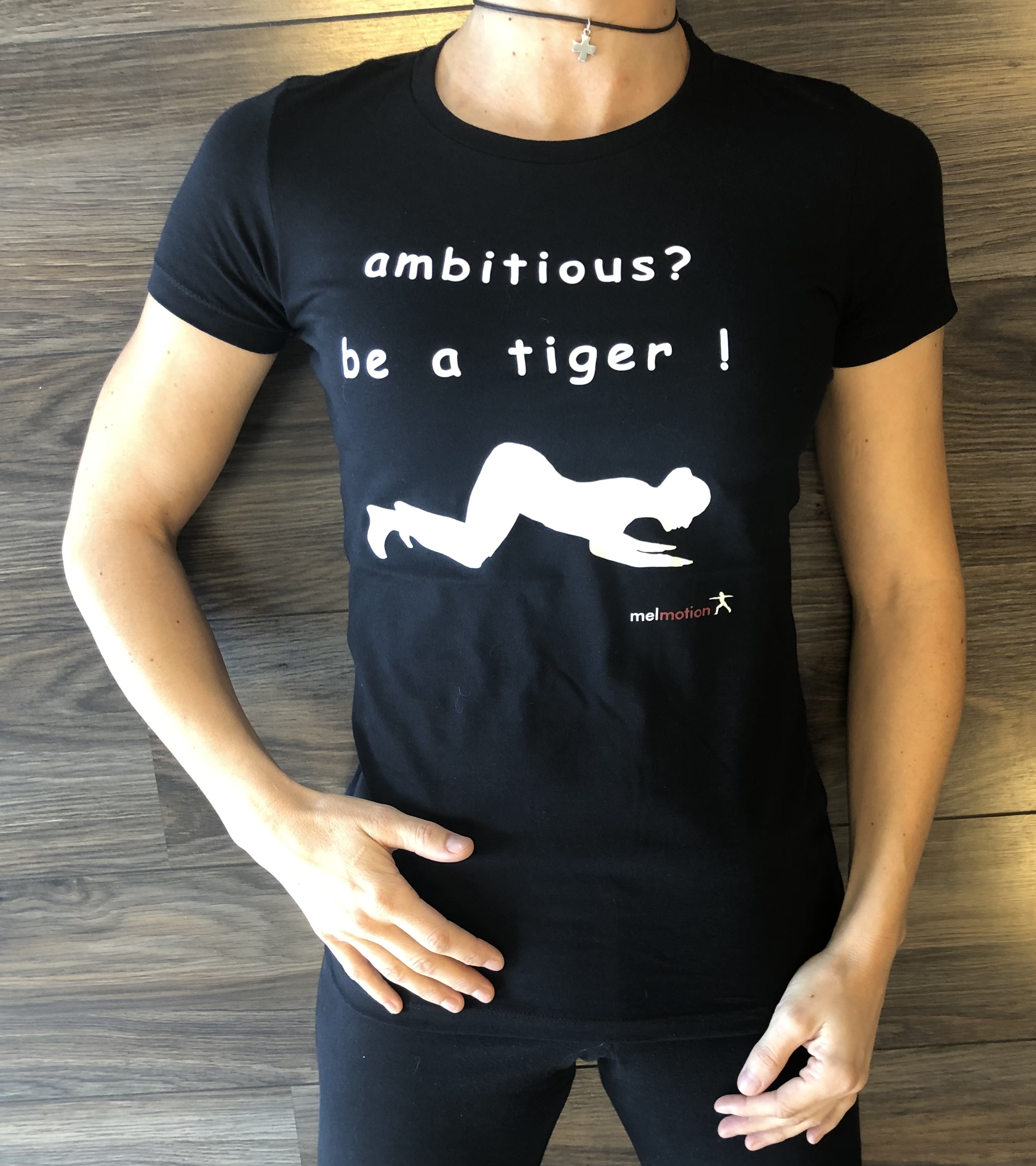 Pilates Shirt tiger, Frauen ,schwarz ( M) 