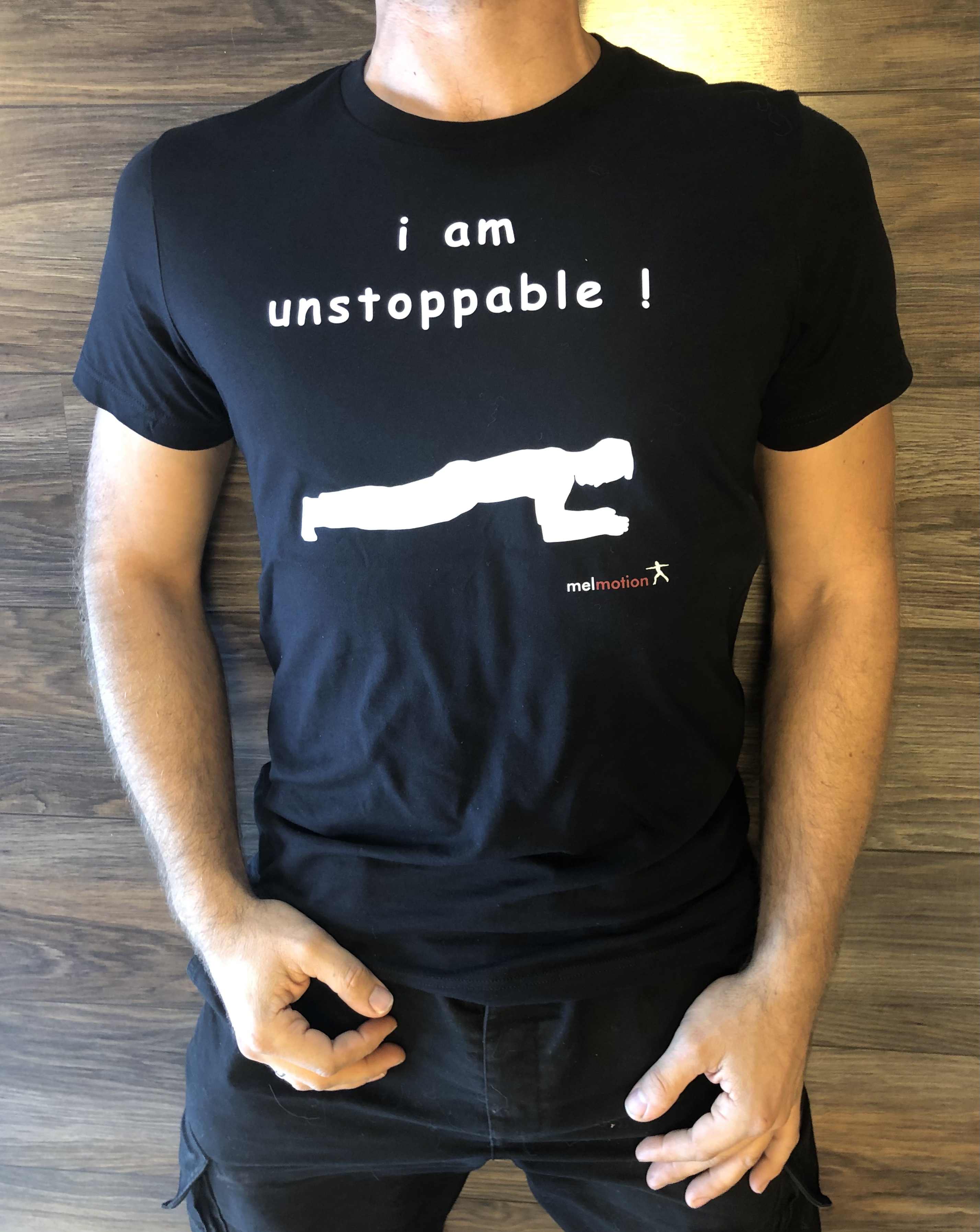 Pilates Shirt ,unstoppable, Männer, Schwarz  ( M) 